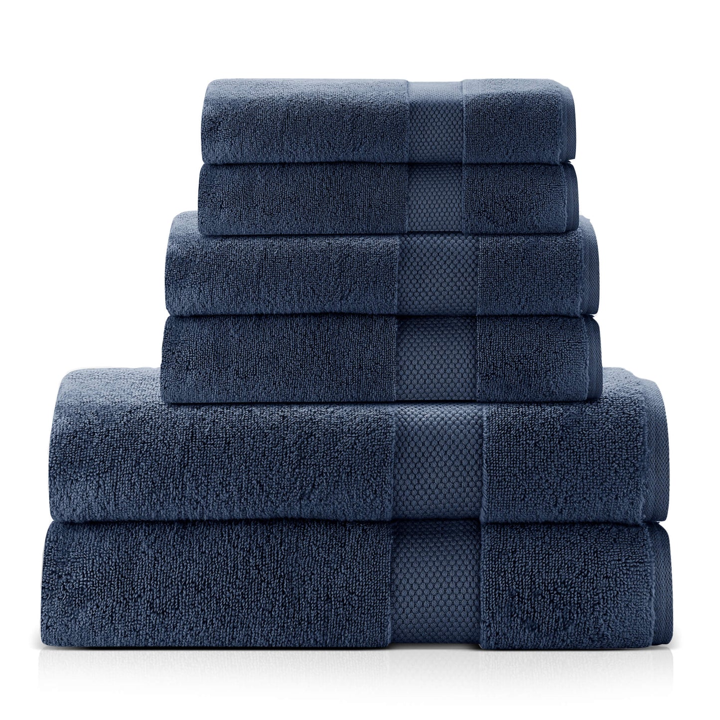 Single Stripe Zero-Twist Towel Set – 6-Piece Quick Dry Towels with Elegant Minimalist Finish