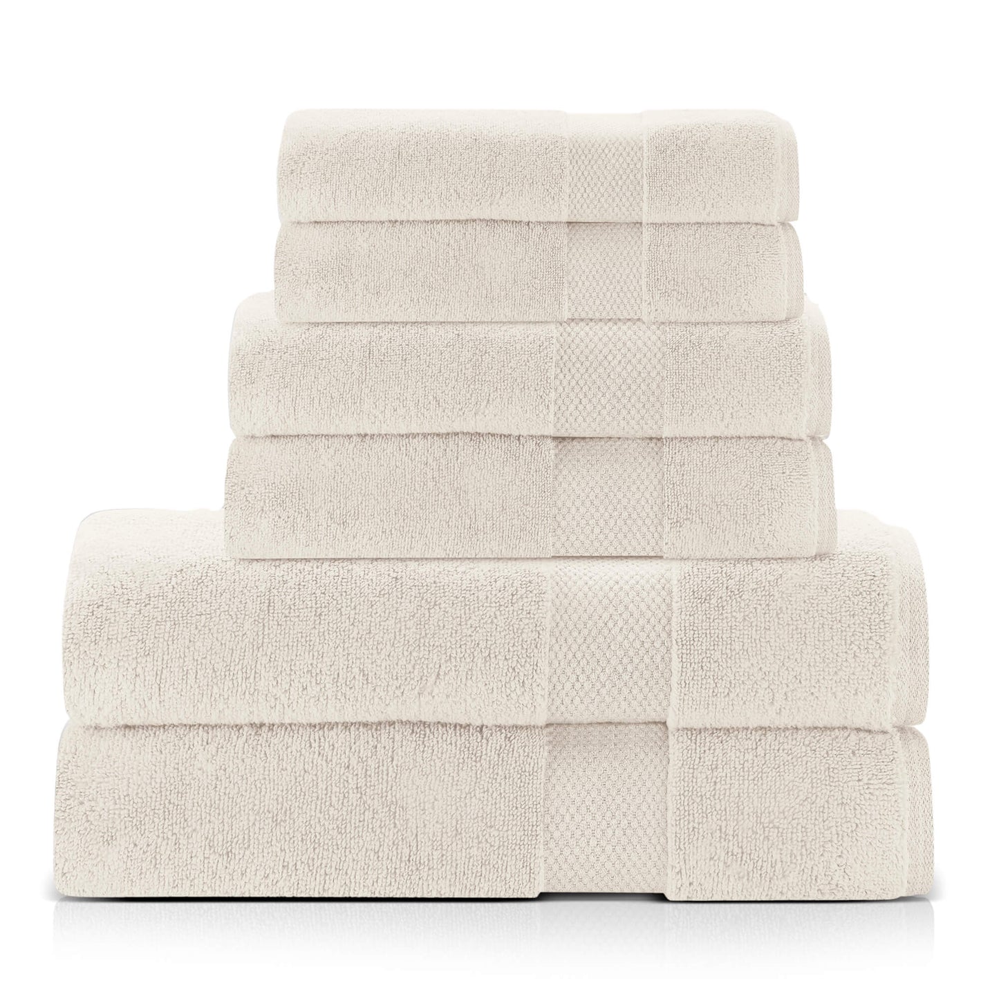 Single Stripe Zero-Twist Towel Set – 6-Piece Quick Dry Towels with Elegant Minimalist Finish