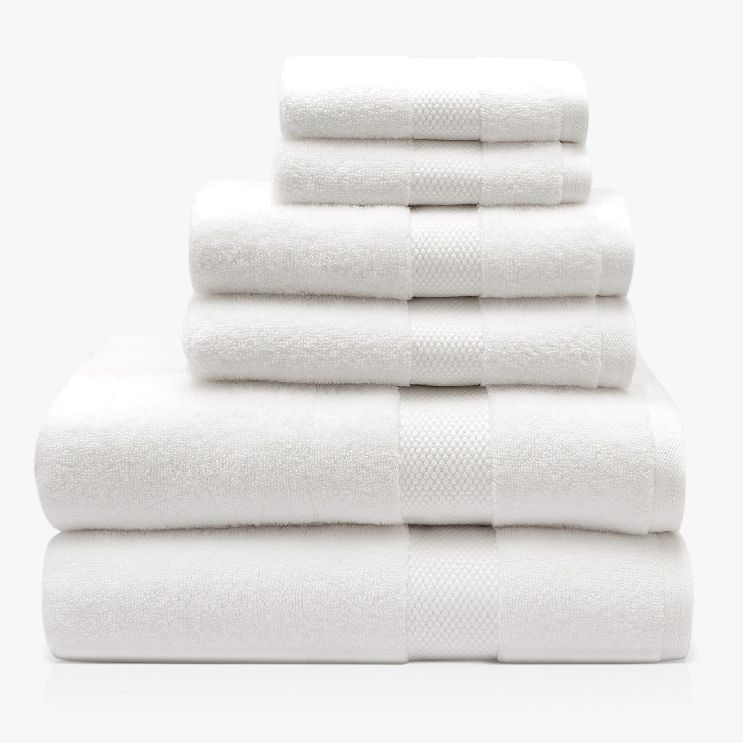 Single Stripe Zero-Twist Towel Set – 6-Piece Quick Dry Towels with Elegant Minimalist Finish