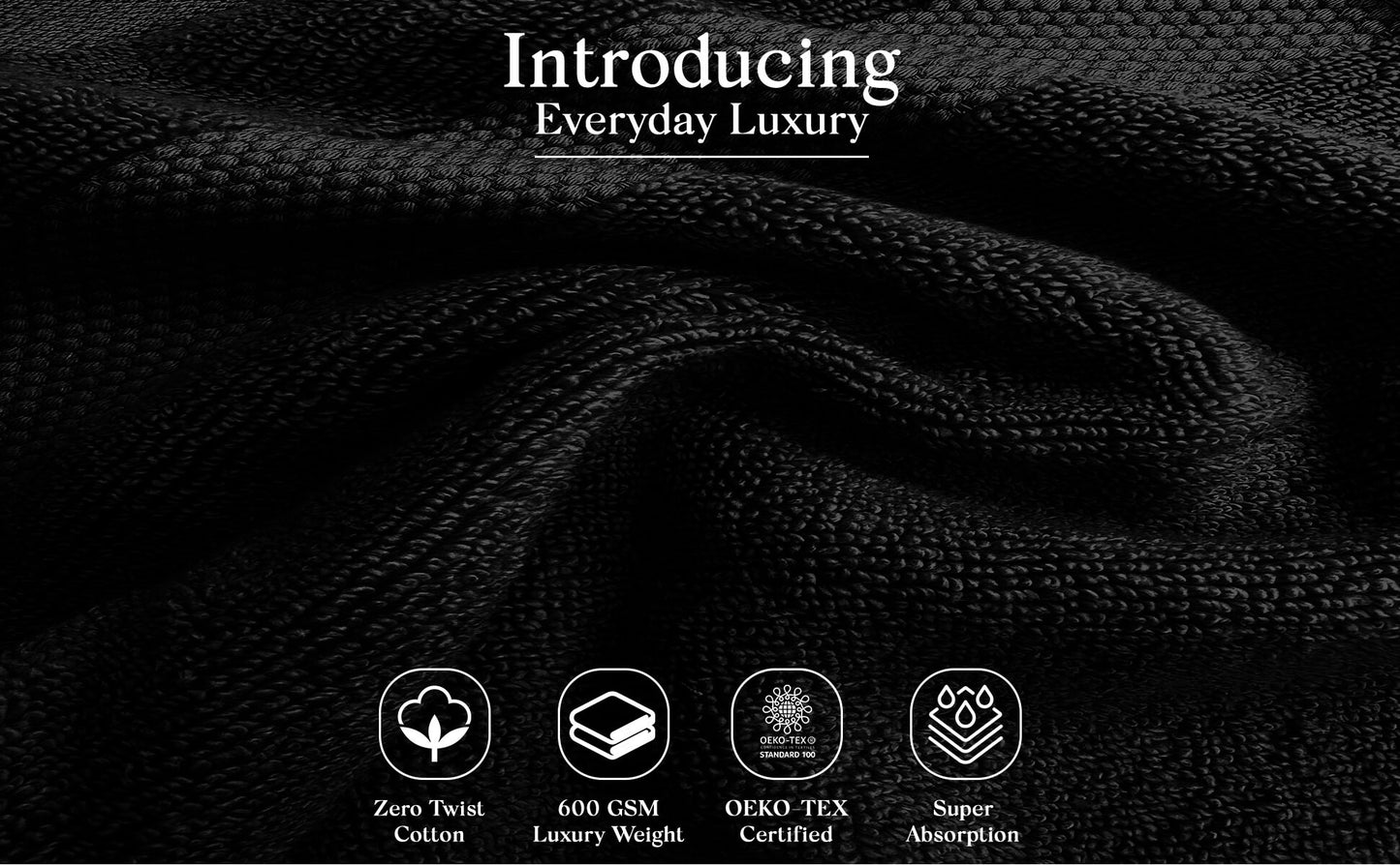 Single Stripe Zero-Twist Towel Set – 6-Piece Quick Dry Towels with Elegant Minimalist Finish