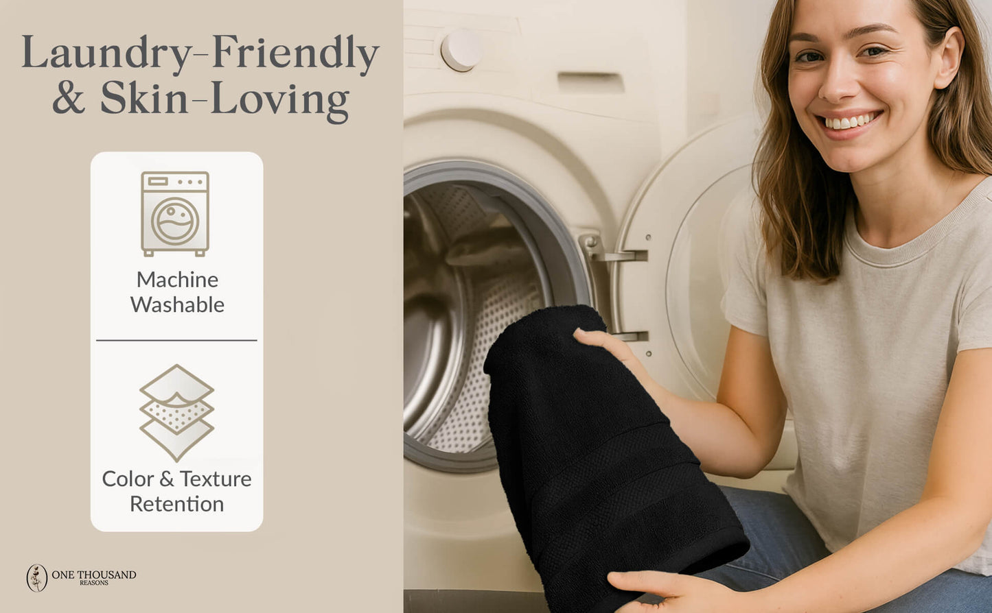 Single Stripe Zero-Twist Towel Set – 6-Piece Quick Dry Towels with Elegant Minimalist Finish