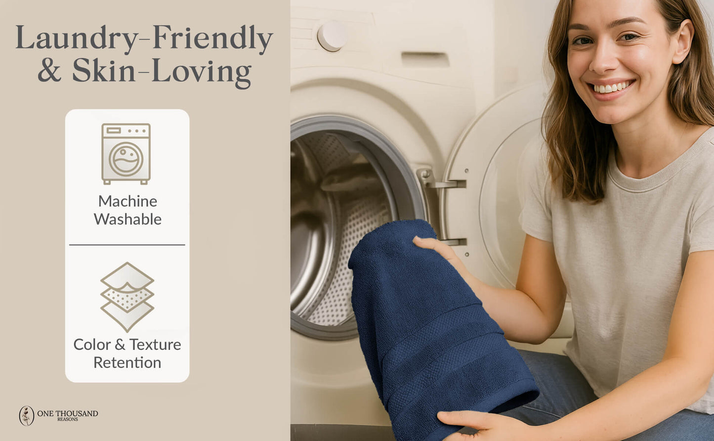 Single Stripe Zero-Twist Towel Set – 6-Piece Quick Dry Towels with Elegant Minimalist Finish
