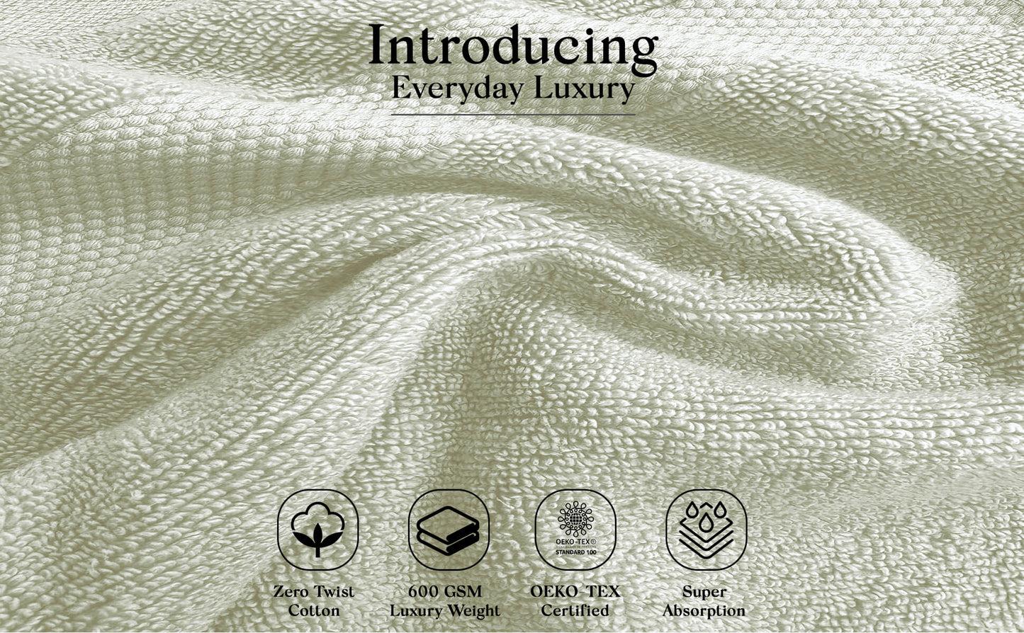 Single Stripe Zero-Twist Towel Set – 6-Piece Quick Dry Towels with Elegant Minimalist Finish