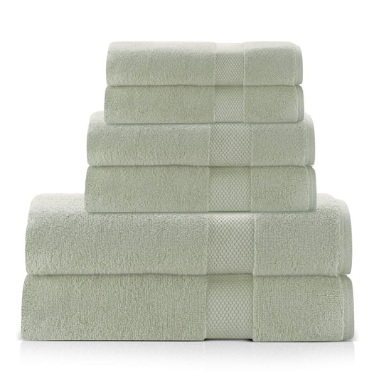 Single Stripe Zero-Twist Towel Set – 6-Piece Quick Dry Towels with Elegant Minimalist Finish