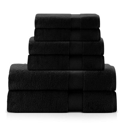 Single Stripe Zero-Twist Towel Set – 6-Piece Quick Dry Towels with Elegant Minimalist Finish