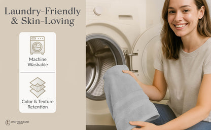 Single Stripe Zero-Twist Towel Set – 6-Piece Quick Dry Towels with Elegant Minimalist Finish